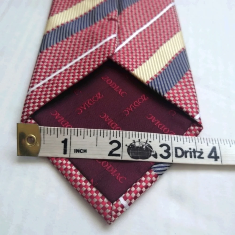 ZODIAC Print Pattern Ties Navy Blue, Red, Yellow Bundle Set Of 2
